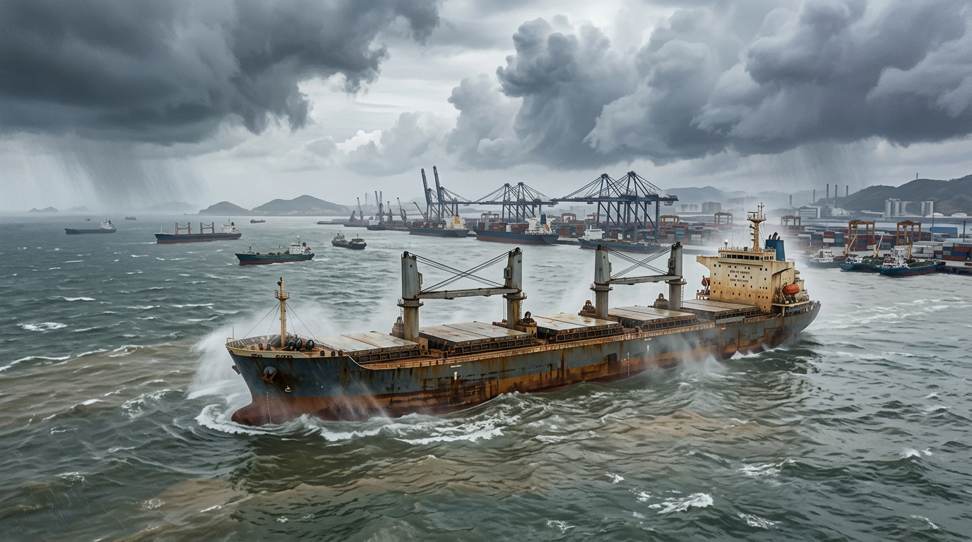 Succession of Tropical Cyclones Disrupts Asia-Pacific Shipping Networks