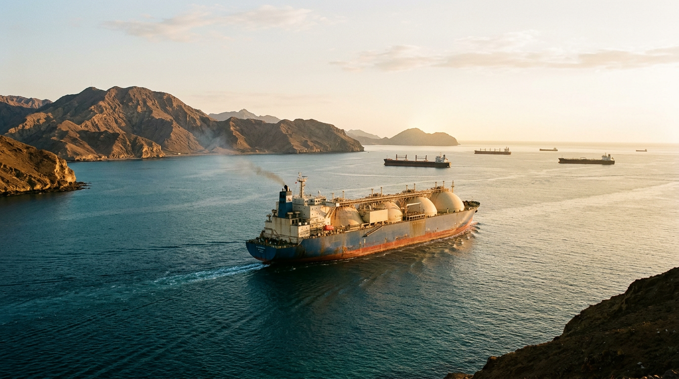 Qatari LNG Tanker Navigates Strait of Hormuz Into Gulf of Oman