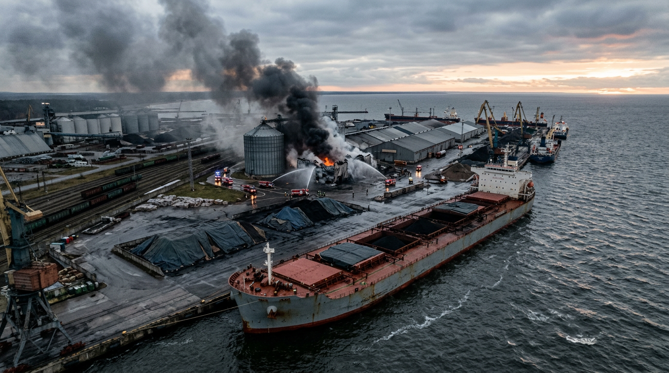 Drone Strike Causes Fire at Baltic Port of Ust-Luga