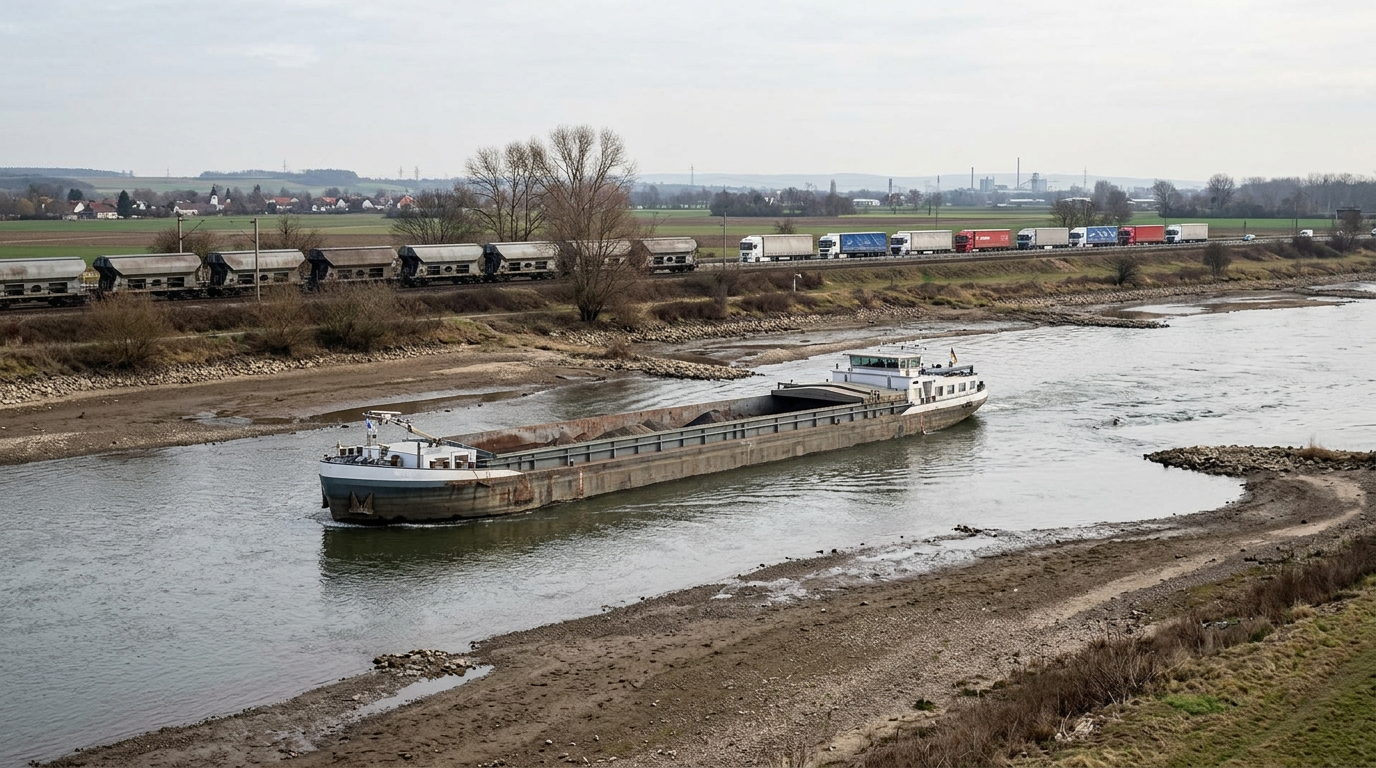 Rhine Low Water Curbs Barge Drafts and Drives Up Surcharges