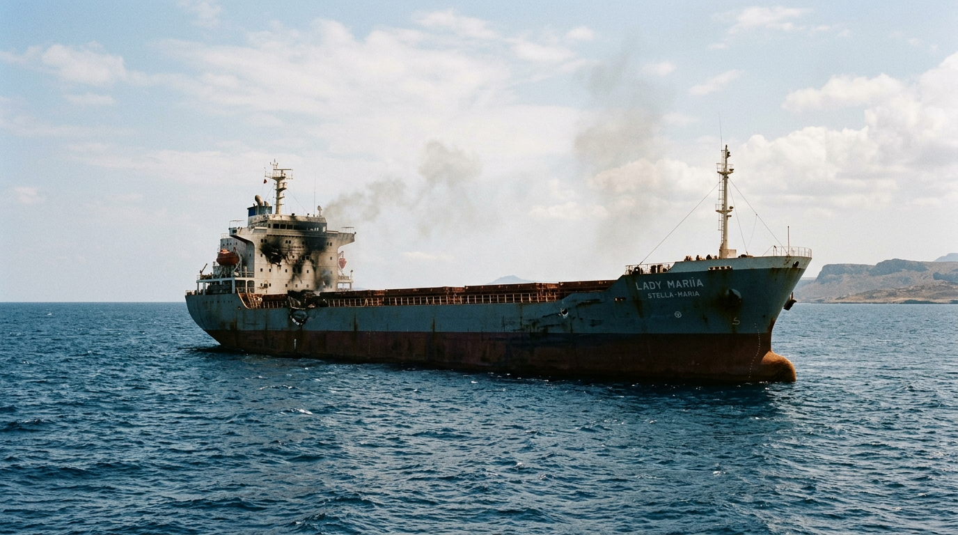 Russian-Linked Cargo Ship Lady Mariia Reportedly Targeted by Drones off Crete