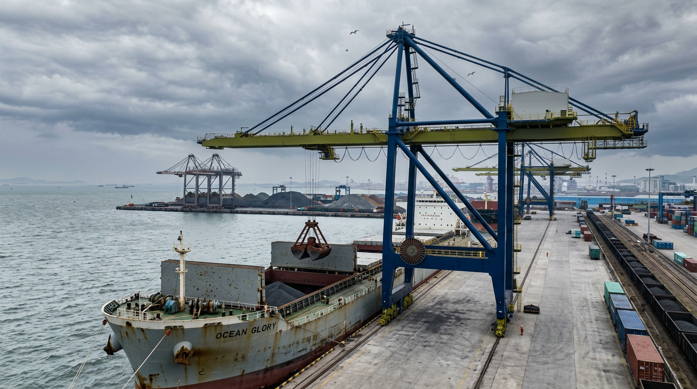 ZPMC Installs Heavy Wind-Resistant Quay Crane at Qingdao Dagang Terminal
