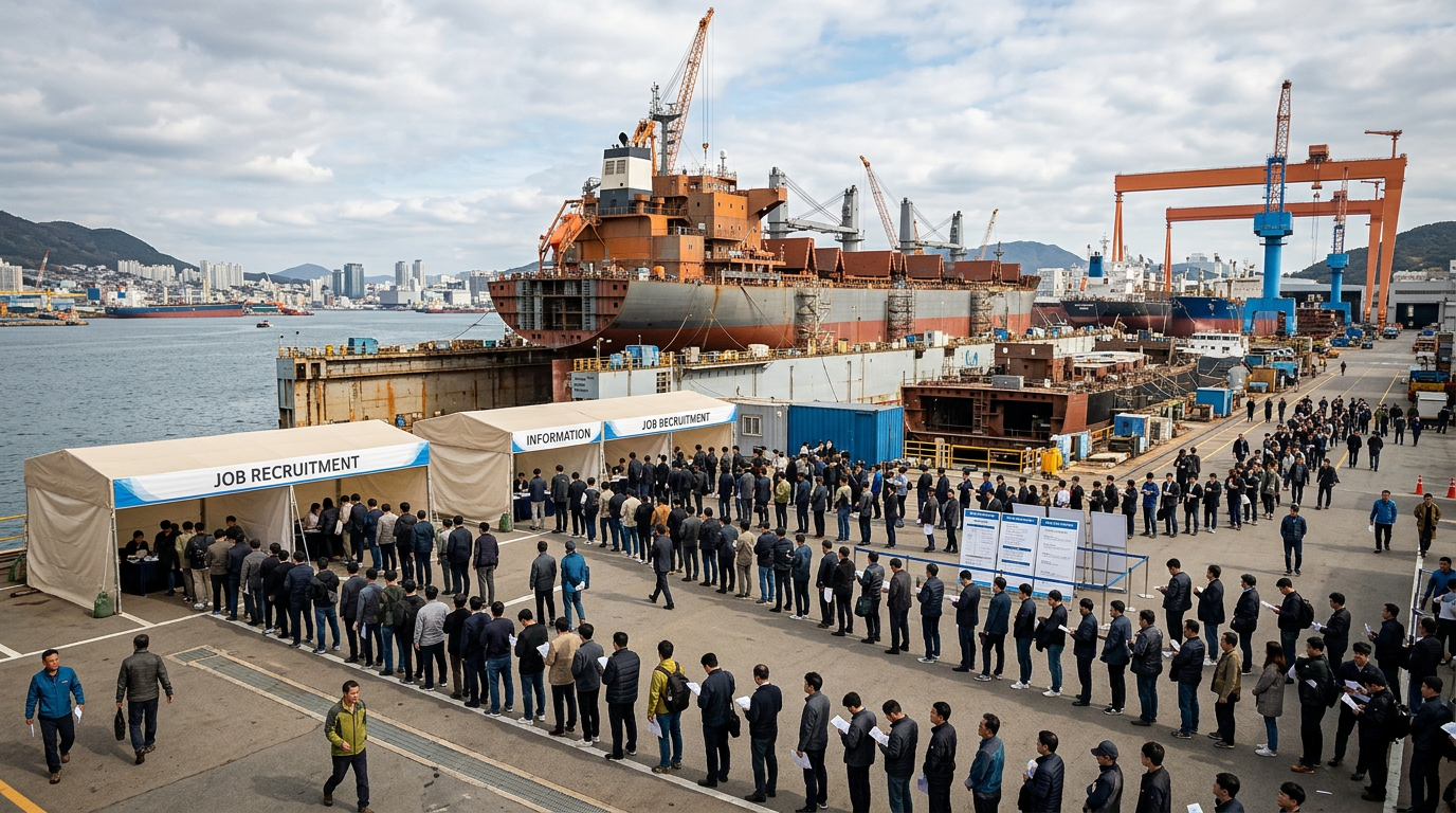 South Korean Yard Rebound Sparks Record Recruitment Surge at Hanwha Ocean